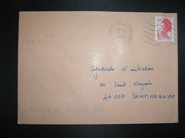 LETTRE TP LIBERTE 2,00 ROUGE OBL.MEC.10-5 1984 PARIS GARE ST LAZARE + TRI INDEXATION BARRES ROSES Marque à Sec H8 - Cartas & Documentos