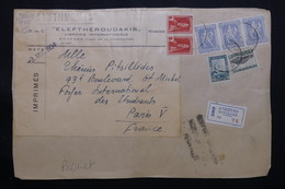 GRECE - Affranchissement Tarif Imprimé En Recommandé De Athènes Pour Paris En 1934 - L 59681 - Covers & Documents