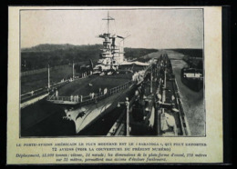 US NAVY - Porte-avions Américain Et Superstructure "SARATOGA"   - Coupure De Presse (encadré Photo) De 1928 - Autres & Non Classés