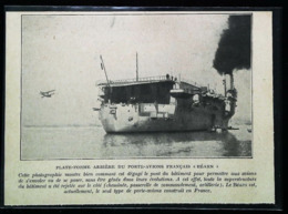 Navire De Guerre - Porte-avions Français " BEARN" - Coupure De Presse (encadré Photo) De 1928 - Autres & Non Classés