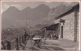 Austriahütte * Terrasse, Berghütte, Hoher Dachstein, Alpen * Österreich * AK255 - Liezen