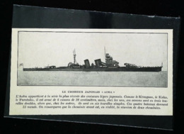 Navire De Guerre - Croiseur Japonais "AOBA"   - Coupure De Presse (encadré Photo) De 1928 - Autres & Non Classés