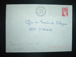 LETTRE TP SABINE 1,30 OBL.MEC.8-10 1979 44 CLISSON + TRI INDEXATION BARRES ROSES Marque à Sec H3 - Cartas & Documentos