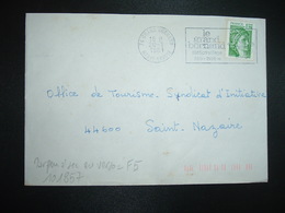 LETTRE TP SABINE 1,20 VERT OBL.MEC.20-1 1981 74 GRAND BORNAND + TRI INDEXATION BARRES ROSES Marque à Sec F5 - Storia Postale