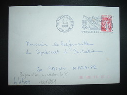 LETTRE TP SABINE 1,30 OBL.MEC.19-6 1980 78 VERSAILLES RP + TRI INDEXATION BARRES ROSES Marque à Sec KX - Storia Postale