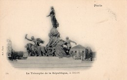 75 Paris Le TRIOMPHE DE LA REPUBLIQUE CPA  Précurseur  1900  état Impeccable N° 24 EDIT B.F PARIS - Statues