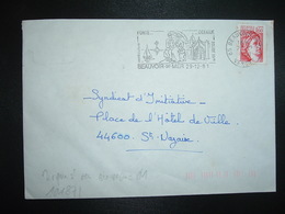 LETTRE TP SABINE 1,60 OBL.MEC.29-12 1981 85 BEAUVOIR SUR MER + TRI INDEXATION BARRES ROSES Marque à Sec 01 - Lettres & Documents