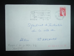 LETTRE TP SABINE 1,60 OBL.MEC.12-1 1982 PARIS 14 + TRI INDEXATION BARRES ROSES Marque à Sec H(flèche) - Cartas & Documentos