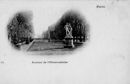 75 Paris Avenue De L'OBSERVATOIRE STATUE  CPA  Précurseur  1900  état Impeccable N° 63 EDIT B.F PARIS - Statues