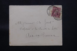MONACO - Enveloppe Pour Aix En Provence En 1887, Affranchissement Plaisant - L 59702 - Briefe U. Dokumente