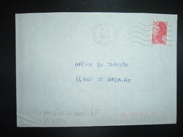 LETTRE TP LIBERTE 2,10 OBL.MEC.21-3 1985 69 LYON DAUPHINE + TRI INDEXATION BARRES ROSES Marque à Sec 4P - Storia Postale