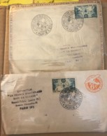 LSC - Lot De 2 Lettres La France D’Outremer Dans La Guerre 4 Et 7/11/1945 - Dont Entier Postal US Air Mail - Gedenkstempels