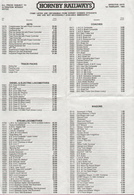 Catalogue HORNBY 1983 RAILWAYS ONLY Pricelist GBP 1st February 00 Gauge - Anglais