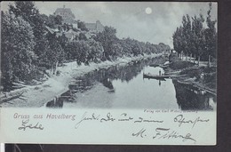 Gruß Aus Havelberg  Mondscheinkarte Nach Treuenbrietzen 1899 - Havelberg