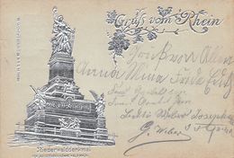 Gruss Vom Rhein - Niederwalddenkmal - Rüdesheim - Gaufrée - Argentée - 1899 - Bischwiller