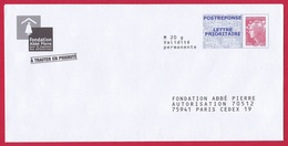 5043 PAP – Post Réponse Marianne L’Engagée D’Yseult – Fondation Abbé Pierre – 12P366 (5043) - PAP: Antwort/Beaujard