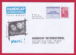 5081 PAP – Post Réponse Marianne De Beaujard – Handicap International – 10P219(5081) - PAP: Antwort/Beaujard