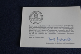 Ministerkarte Zum Ausgabeanlaß: "Weinbau"; 9.10.1980; MiNr. 1063 - Zonder Classificatie