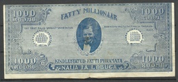 Estland Estonia 1920ies Fatty Millionäär 1000 RÕÕMU Fantasy Banknote - Estland