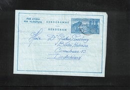 Belgium 1957 Interesting Aerogramme To Germany - Aérogrammes