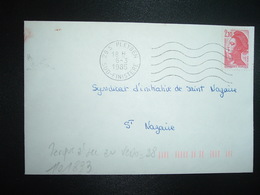 LETTRE TP LIBERTE 2,10 OBL.MEC.6-3 1985 29 S PLEYBEN + TRI INDEXATION BARRES ROSES Marque à Sec J8 - Storia Postale