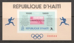 1969  Champions Du Marathon Olympique  Bloc Feuillet 2G Non-dentelé - Haiti