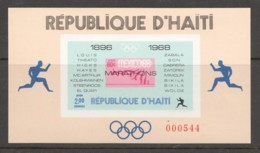 1969  Champions Du Marathon Olympique  Bloc Feuillet 2G Non-dentelé - Haïti