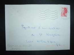 LETTRE TP LIBERTE 2,00 ROUGE OBL.MEC.8-2 1984 59 LOOS + TRI INDEXATION BARRES ROSES Marque à Sec 01 - Covers & Documents