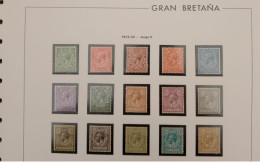 Gran Bretaña: Año. 1912-24 Serie, C.P.T.A. 15/Val. (George V - Filigrana, Tipo 100) - Neufs