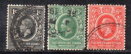 T1658 - AFRICA ORIENTALE BRITANNICA 1912,  4 Valori Usati (2380A) MultiCA - Protettorati De Africa Orientale E Uganda