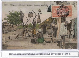 Sénégal Oblitération Centrale Rufisque 1915 / Carte Village Fortier Lettre Cover - Storia Postale