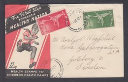 1947. New Zealand. HEALTH Complete Set On FDC To Sweden From BLUFF N.Z. -1.OC.47.  (MICHEL 299-300) - JF323625 - Cartas & Documentos