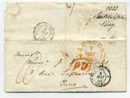 T15 PARIS  RETARD DU CONVOI  Sur Lettre De Londres Pour Paris / 1853 / SUP - 1849-1876: Classic Period