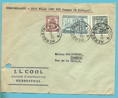 715+768+772 Op Brief REMBOURSEMENT Stempel HERBESTHAL (Oostkantons-Canton De L'Est) - 1948 Export