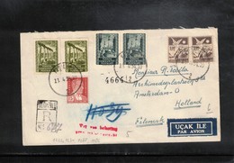 Turkey 1954 Interesting Airmail Registered Letter - Briefe U. Dokumente