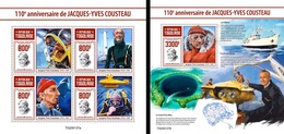 Togo 2020, Cousteau, Submarine, 4val In BF +BF - Tauchen