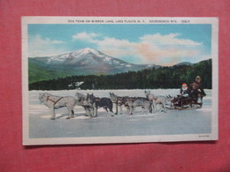 New York > Adirondack  Mts.   Dog Team On Mirror Lake   Lake Placid   > >> Ref 4024 - Adirondack