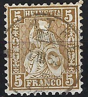 SUISSE:  TP ''Helvétie Assise Dentelée'' ZNr.30   Superbe Obl. CAD Monthey Du 7.III,63 - Oblitérés