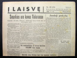 Lithuanian Newspaper/ Į Laisvę No. 109 1942.05.11 - Informaciones Generales