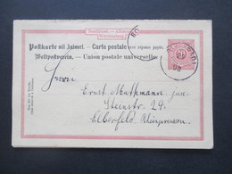 AD Württemberg 1892 Ganzsache / Doppelkarte Stempel Boll (Bad) Nach Elberfeld Rheinpreussen - Entiers Postaux