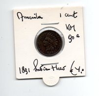 AMERIKA 1 CENT 1891 INDIAN HEAD - 1859-1909: Indian Head