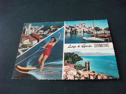 SCI NAUTICO SCI ACQUATICO PIN UP COSTUME ROSSO LAGO DI GARDA SIRMIONE PIEGA ANG. - Wasserski