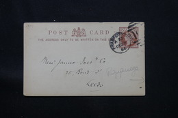 ROYAUME UNI - Entier Postal Avec Repiquage Au Verso De Bradford Pour Leeds En 1886 - L 59842 - Luftpost & Aerogramme
