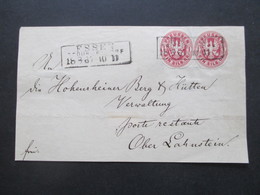 AD Preussen Briefvorderseite (VS) Mit 2 Ausgeschnittenen Marken Nr. 16 ?! Stempel Ra3 Essen R.B. Düsseldorf 1867 - Lettres & Documents