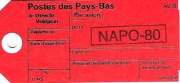 UNPROFOR 1994 NAPO 80 Split Croatia Veldpost 47 Mailbag Label To Utrecht - Militaria