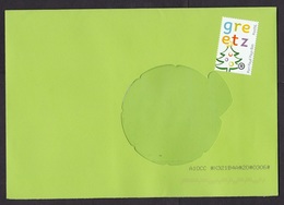 Netherlands: Cover, 1 Cinderella Stamp Postage Paid PostNL, Issued For Greetz Company, Christmas Tree (traces Of Use) - Briefe U. Dokumente
