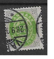 1875 Danmark, Dänemark, Mi 29 II Y A , Perf 14:13 1/2, Wmk 1Y, Inverted Frame - Gebruikt