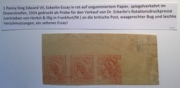 GB 1901 KEVII 1d Red Three Eckerlin Essay Of 1928 (essai Great Britain Proofs - Unused Stamps