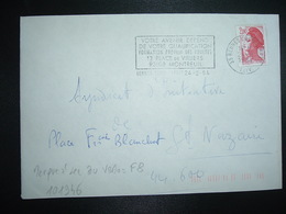 LETTRE TP LIBERTE 2,00 ROUGE OBL.MEC.24-2 1984 35 RENNES CROIX CARREE + TRI INDEXATION BARRES ROSES Marque à Sec F8 - Covers & Documents