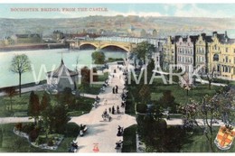 ROCHESTER BRIDGE FROM THE CASTLE OLD COLOUR POSTCARD KENT - Rochester